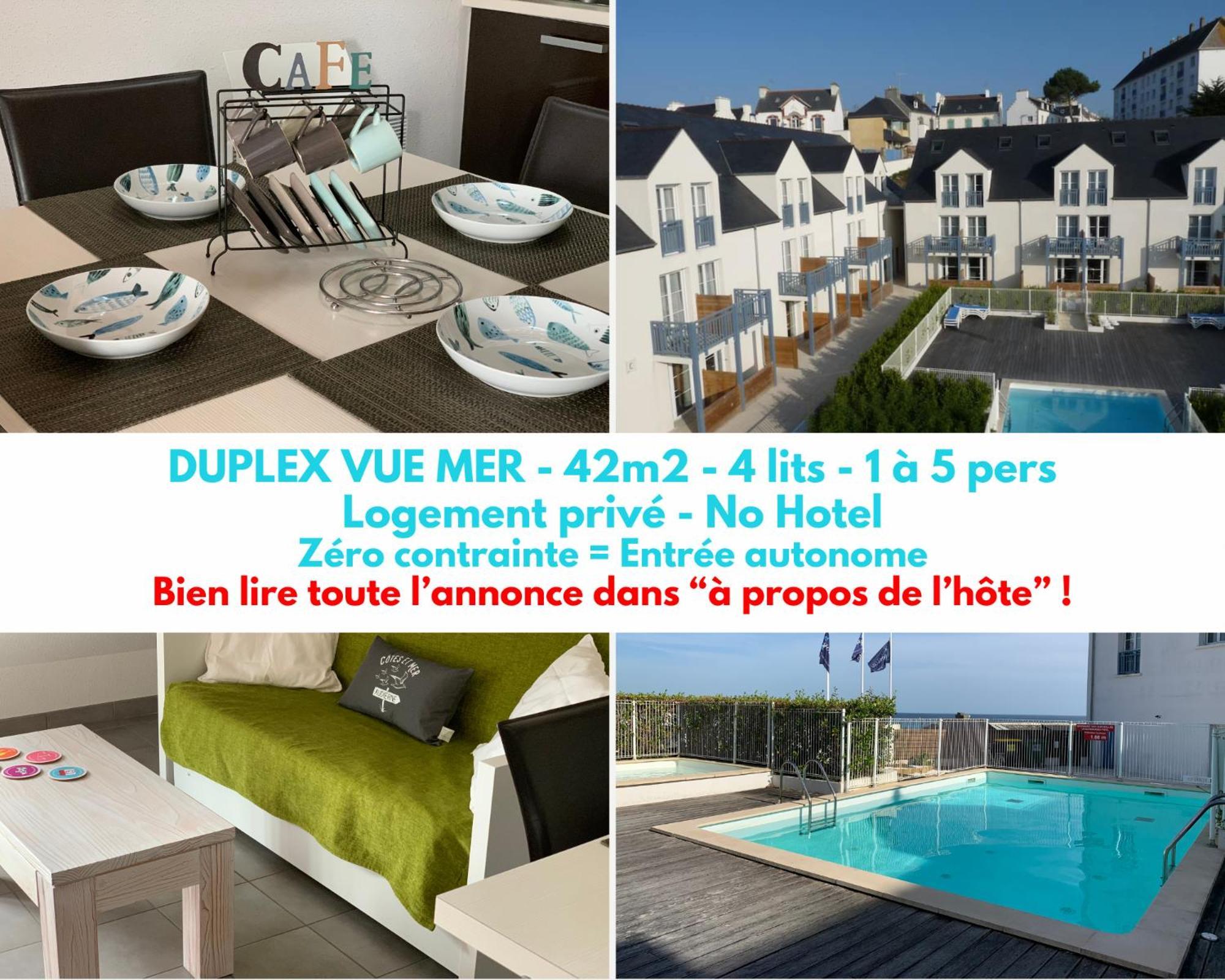 Duplex Vue Mer - Plage A 100M- 4 Lits - Parking Sous Sol Одиерн Екстериор снимка